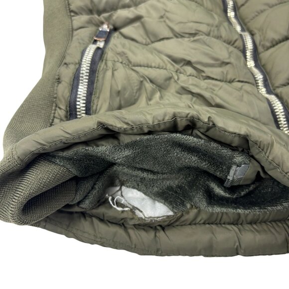 YMI Collection Olive Green Womens Puffer Jacket With Zipper Closure & Fleece Lin - Picture 6 of 12